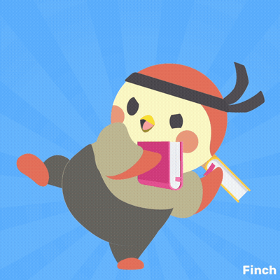 Cartoon Bird Holding Book With School Hustle GIF