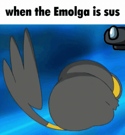 Cartoon Bird Saying When The Emolga Is Sus GIF