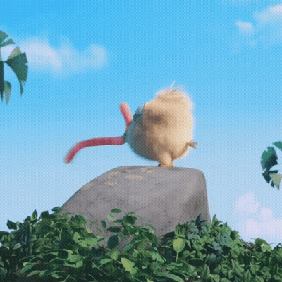 Cartoon Bird Standing On Rock GIF