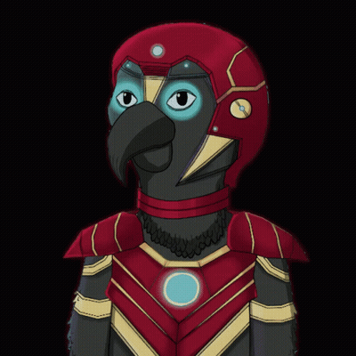 Cartoon Bird Wearing Red Helmet GIF