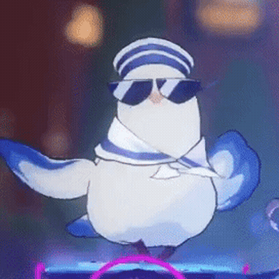 Cartoon Bird Wearing Sunglasses Scarf And Hat GIF