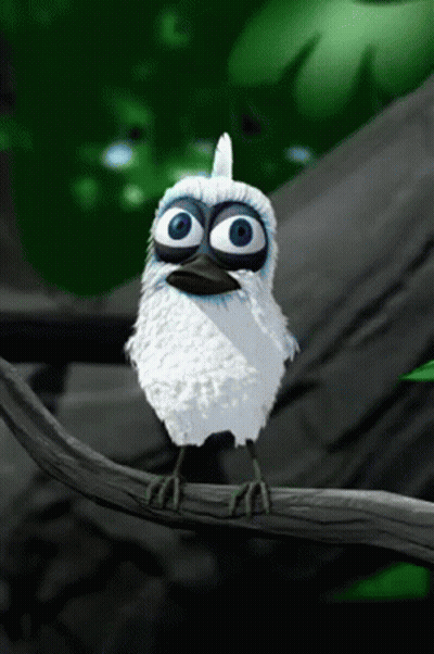 Cartoon Bird With Big Blue Eyes GIF