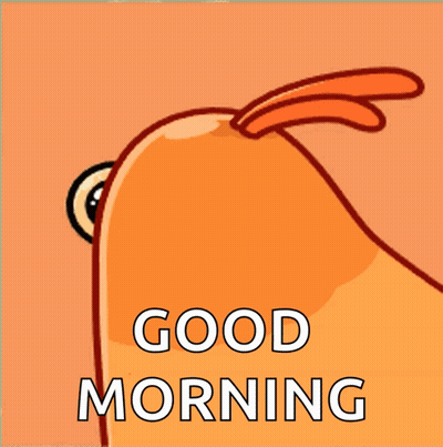 Cartoon Bird With Big Eyes Saying Good Morning GIF