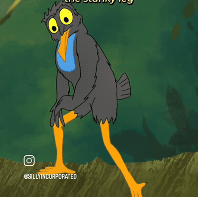 Cartoon Bird With Blue Beak And Yellow Legs GIF