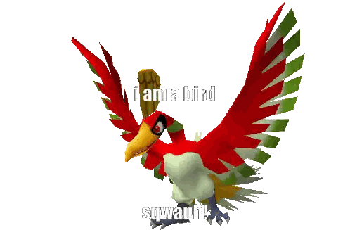 Cartoon Bird With I Am A Bird Squawth Sticker