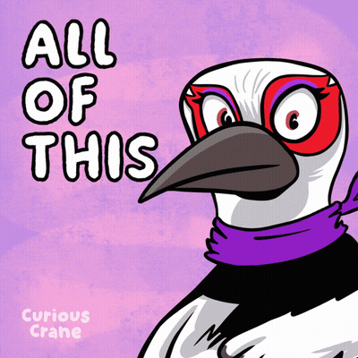Cartoon Bird With Scarf Saying All Of This GIF