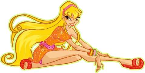 Cartoon Blonde Girl Sitting Sticker