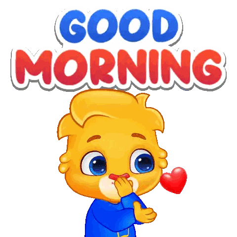 Cartoon Blowing Kiss Good Morning Sticker