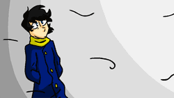 Cartoon Blown By Wind GIF