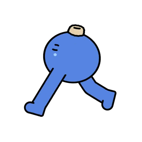 Cartoon Blue Ball With Hat Sticker