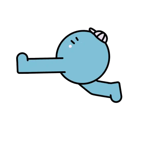 Cartoon Blue Ball With Hat Sticker