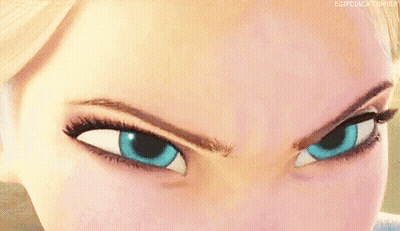 Cartoon Blue Eyes Smirk GIF
