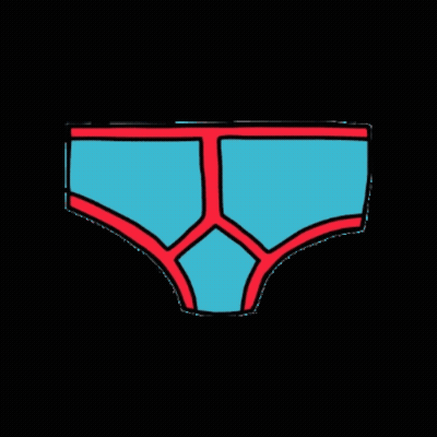 Cartoon Blue Underwear With Red Trim GIF