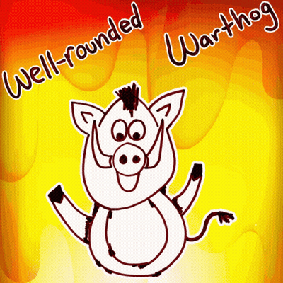 Cartoon Boar Saying Well-Rounded Warthog GIF