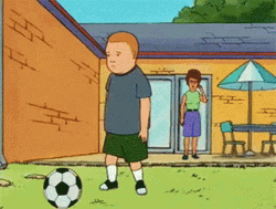 Cartoon Bobby Playing Soccer