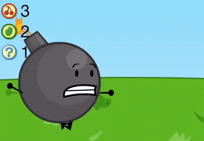 Cartoon Bomb With Face And Arms GIF