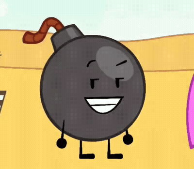Cartoon Bomb With Smiley Face GIF