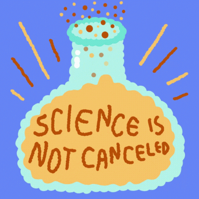 Cartoon Bottle Saying Science Is Not Cancelled GIF