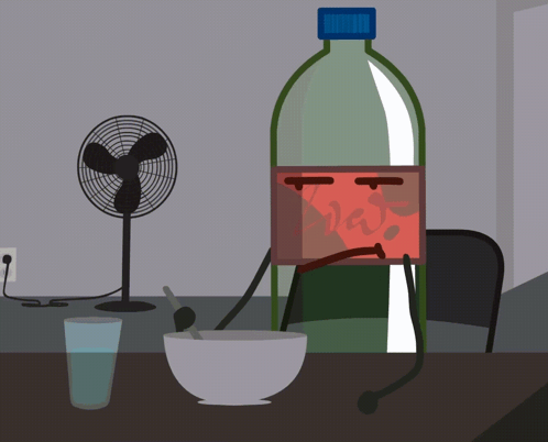 Cartoon Bottle With Face GIF