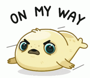 Cartoon Bouncing Seals On My Way GIF