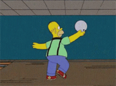 Cartoon Bowling Alley With Bowling Ball Going To Pins GIF