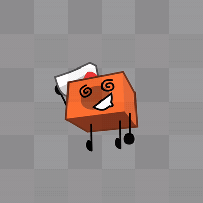 Cartoon Box With Swirl Face And Arms GIF