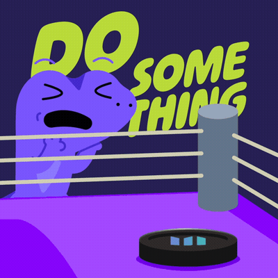 Cartoon Boxing Ring Saying Do Some Thing GIF
