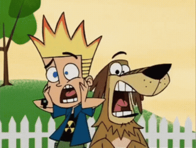 Cartoon Boy And Dog Standing Together GIF