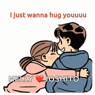Cartoon Boy And Girl Hugging Nelly Joshto GIF