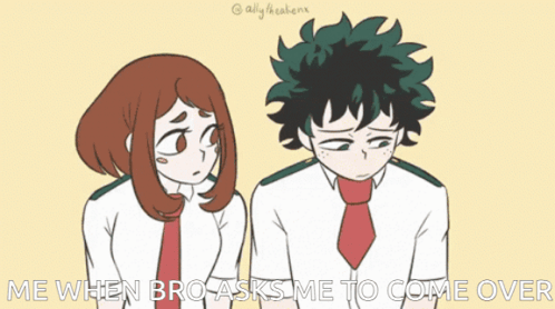 Cartoon Boy And Girl Me When Bro Asks Me To Come Over GIF