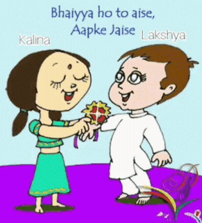Cartoon Boy And Girl Shaking Hands Bhaiya Ho To Aise GIF