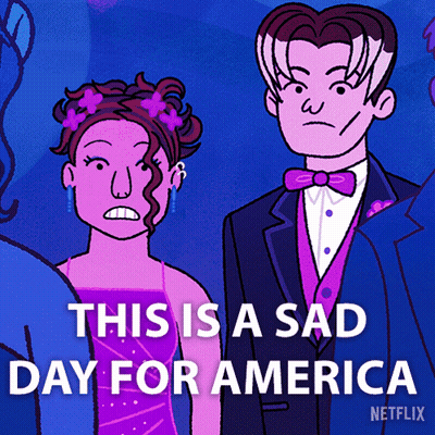 Cartoon Boy And Girl This Is A Sad Day For America GIF