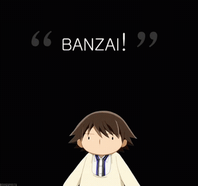 Cartoon Boy Arms In Air Banzai GIF