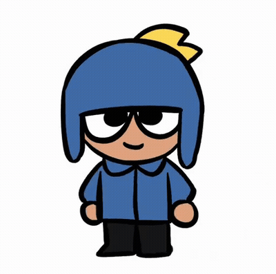 Cartoon Boy Blue Jacket Blue Hat Yellow Crown GIF
