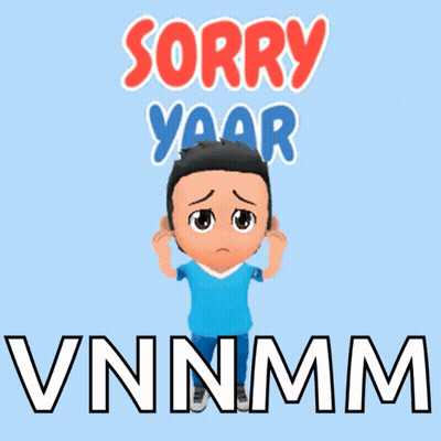 Cartoon Boy Covering Ears In Front Of Sorry Yaar Sign GIF