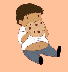 Cartoon Boy Eating Cookie