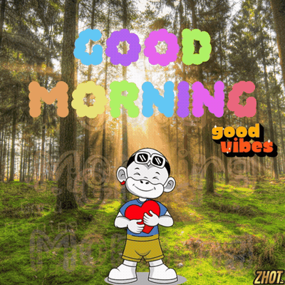 Cartoon Boy Holding Heart Good Morning Good Vibes GIF