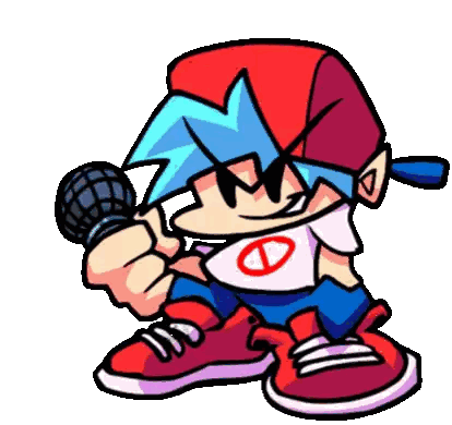 Cartoon Boy Holding Microphone Sticker