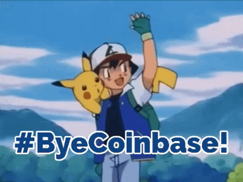 Cartoon Boy Holding Pikachu With Byecoinbase GIF