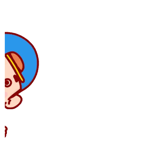 Cartoon Boy In Blue Hat And Yellow Shirt Saying Hello Sticker