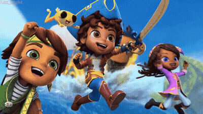 Cartoon Boy In Pirate Outfit GIF