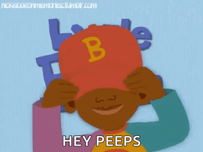 Cartoon Boy Red Hat Letter B Hey Peeps GIF
