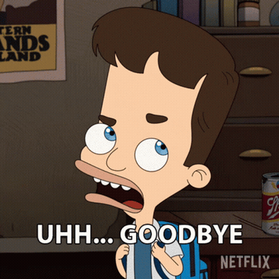 Cartoon Boy Saying Goodbye Netflix Logo GIF