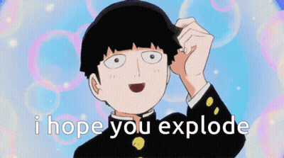Cartoon Boy Saying I Hope You Explode GIF