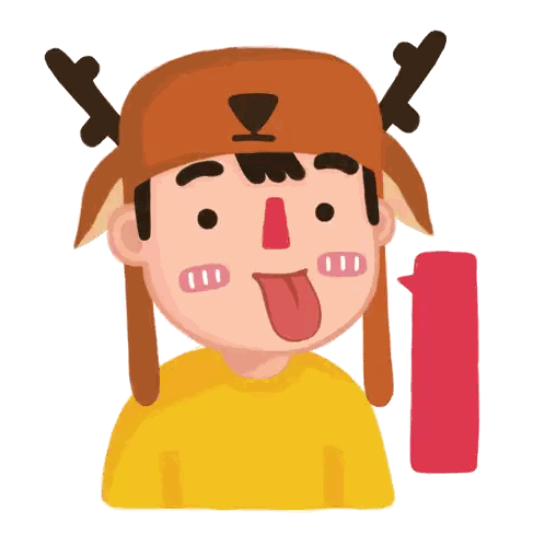 Cartoon Boy Wearing Deer Hat Sticker
