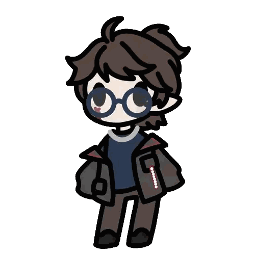 Cartoon Boy Wearing Glasses And R Jacket Sticker