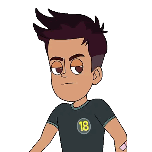 Cartoon Boy Wearing Number 18 Shirt Sticker