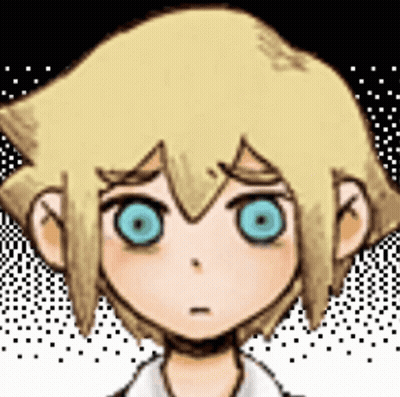 Cartoon Boy With Blonde Hair And Blue Eyes Looking At Camera GIF