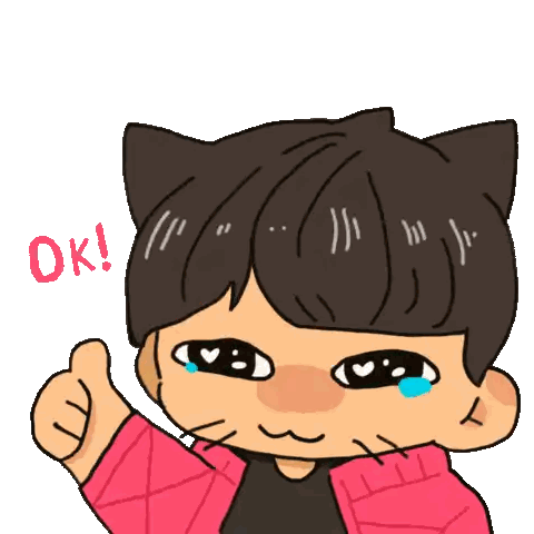 Cartoon Boy With Cat Ears Thumbs Up Sticker