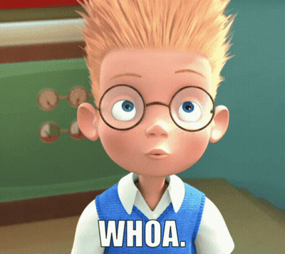Cartoon Boy With Glasses And Blue Vest Saying Whoa GIF
